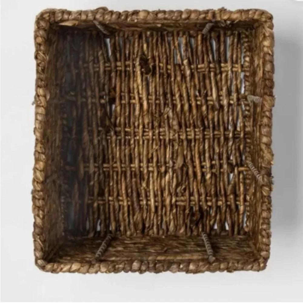 Woven Seagrass Maize Medium Storage Basket with Handles - Brown